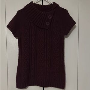 Women's Burgundy Cable Knit Sweater